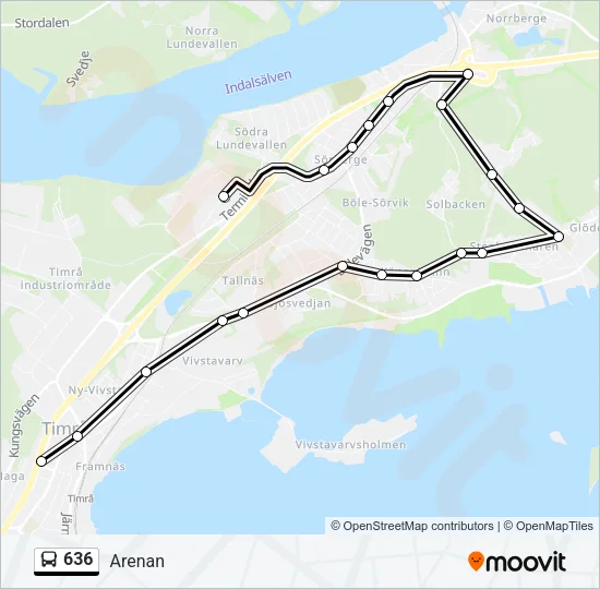 636 Bus Line Map