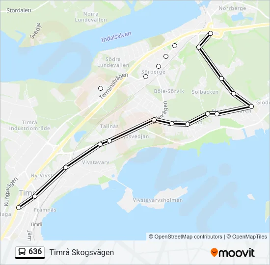 636 Bus Line Map