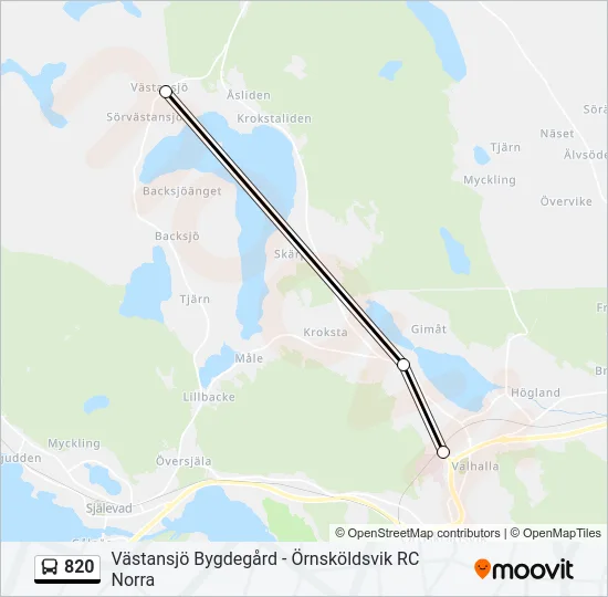 820 Bus Line Map
