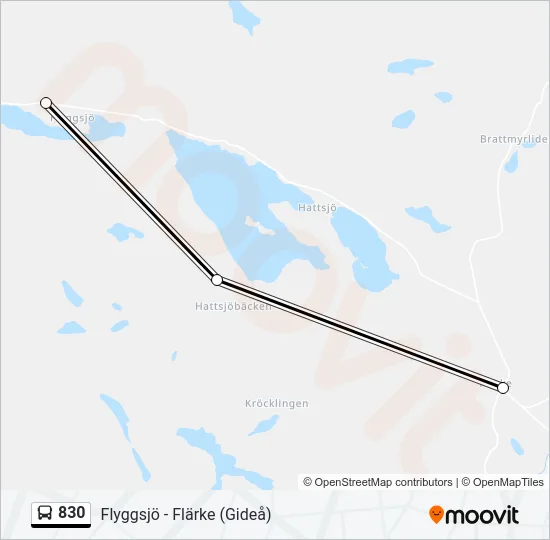 830 Bus Line Map