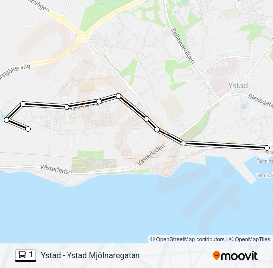 1 Bus Line Map