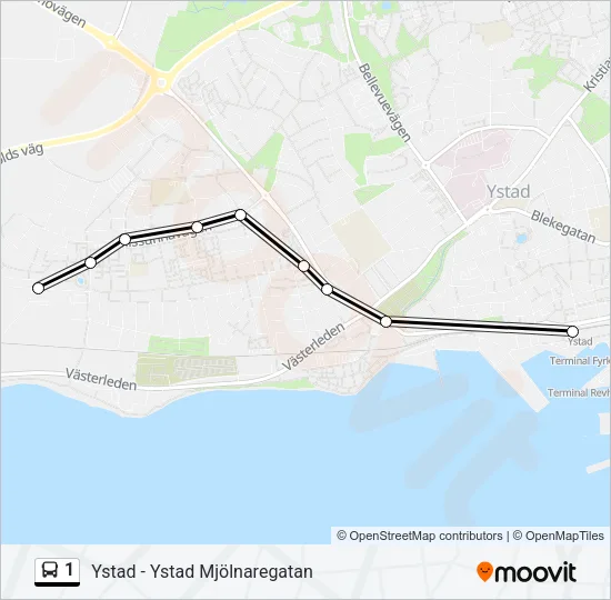 1 Bus Line Map