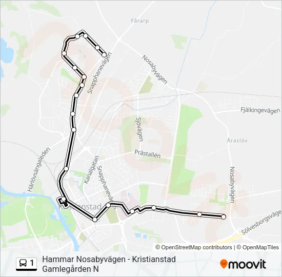 1 Bus Line Map