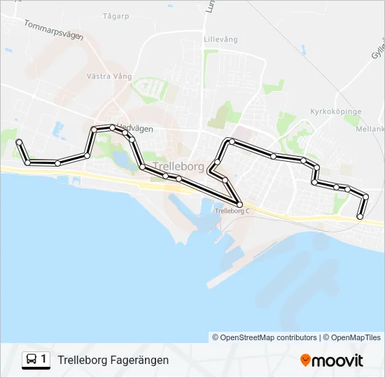1 Bus Line Map