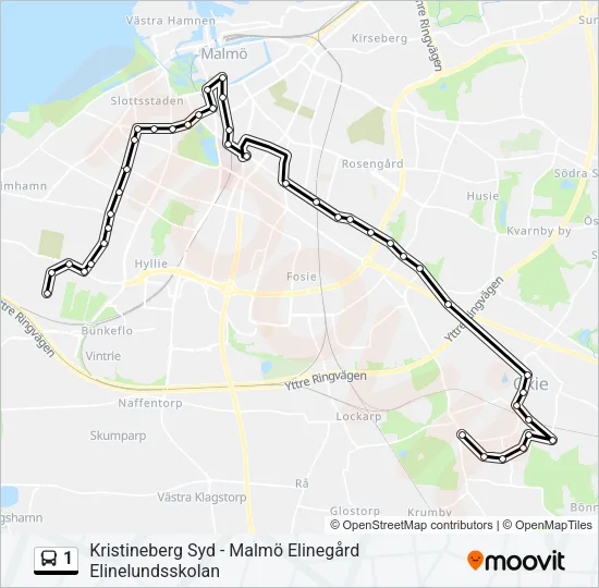 1 Bus Line Map