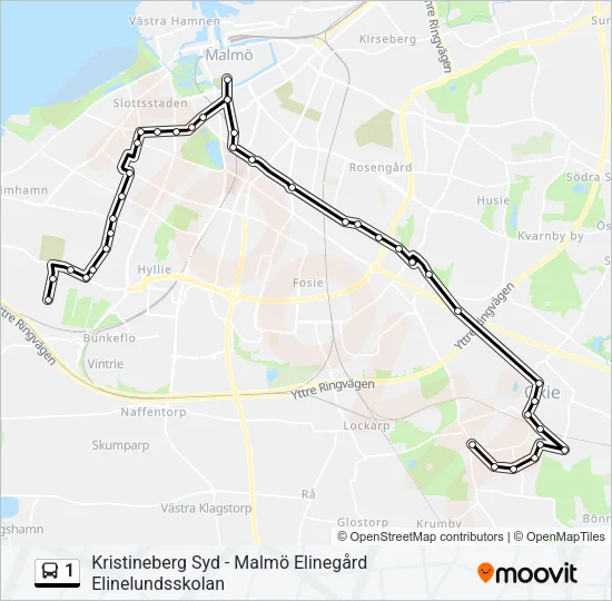 1 Bus Line Map