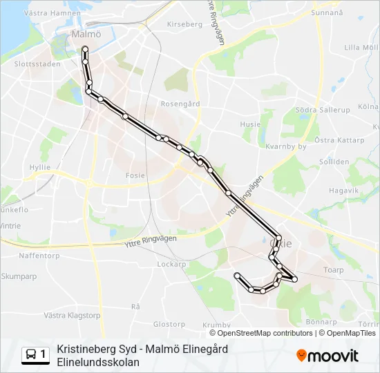 1 Bus Line Map