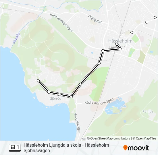1 Bus Line Map