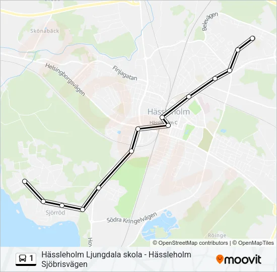 1 Bus Line Map
