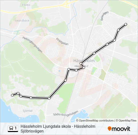 1 Bus Line Map