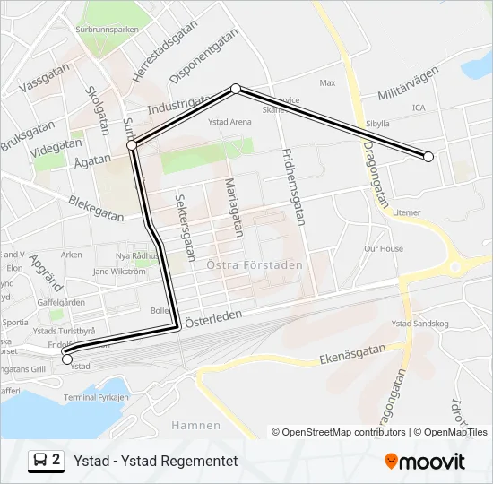 2 Bus Line Map