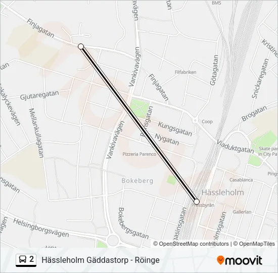 2 Bus Line Map