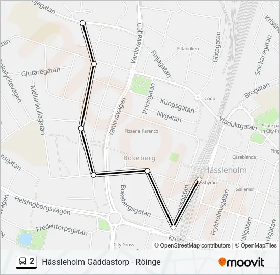 2 Bus Line Map