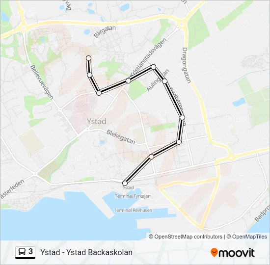 3 Bus Line Map