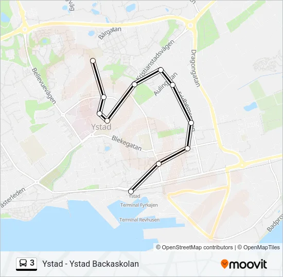 3 Bus Line Map