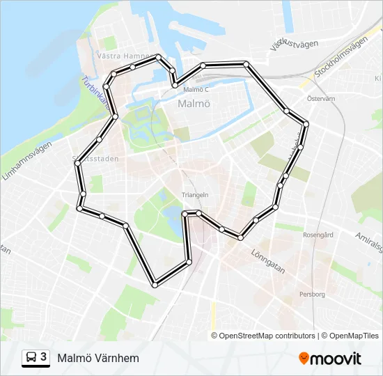3 Bus Line Map