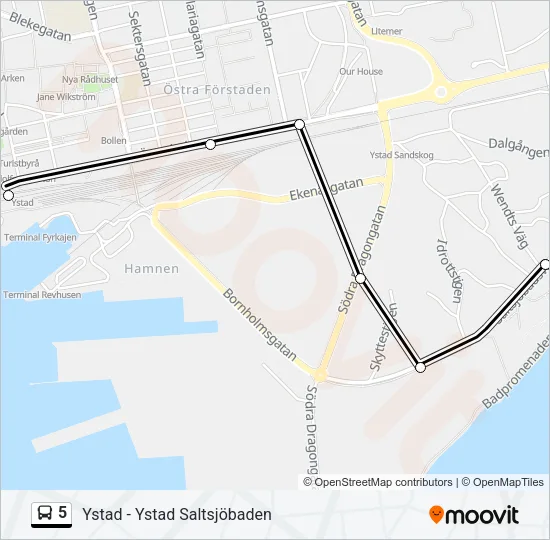 5 Bus Line Map