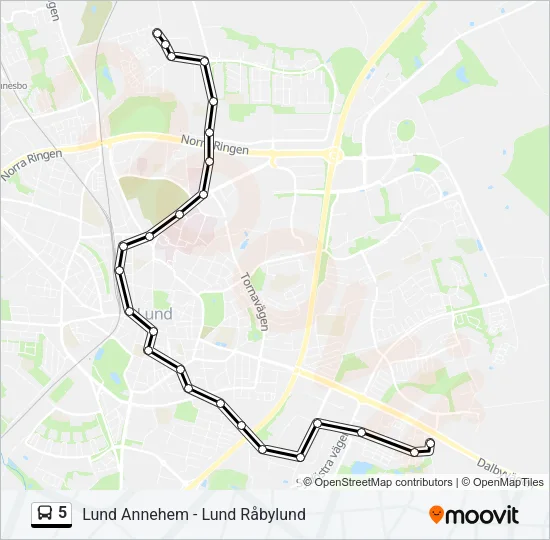 5 Bus Line Map
