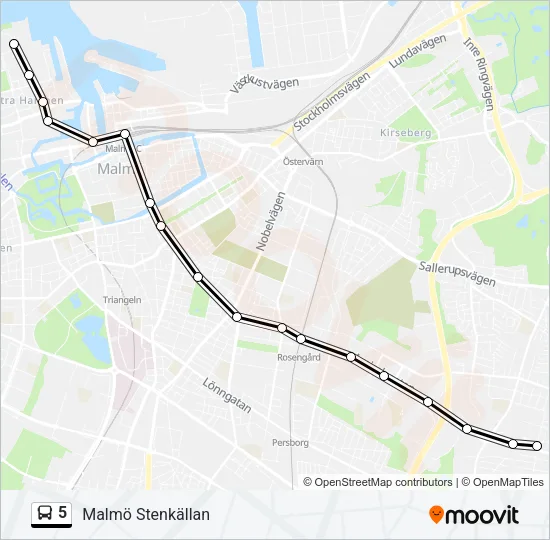 5 Bus Line Map