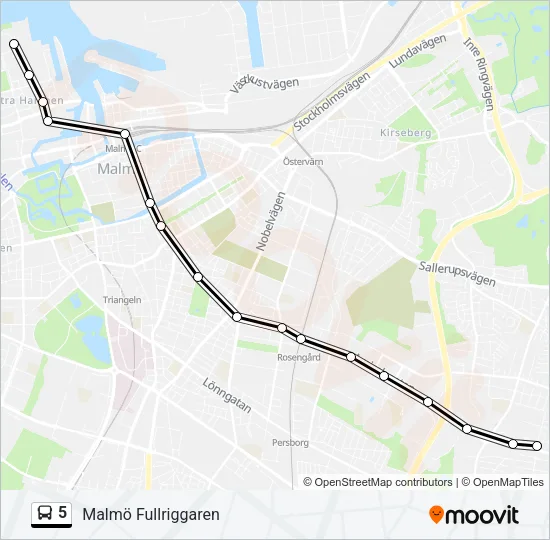 5 Bus Line Map