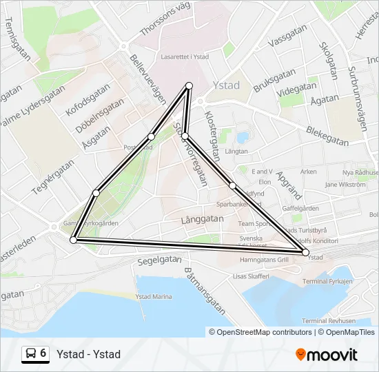 6 Bus Line Map