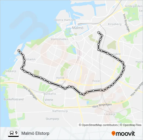 9 Bus Line Map