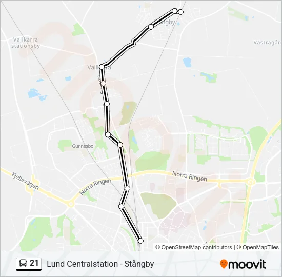 21 Bus Line Map
