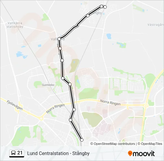 21 Bus Line Map