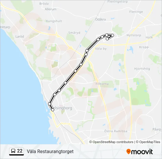 22 Bus Line Map