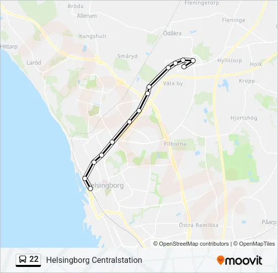 22 Bus Line Map
