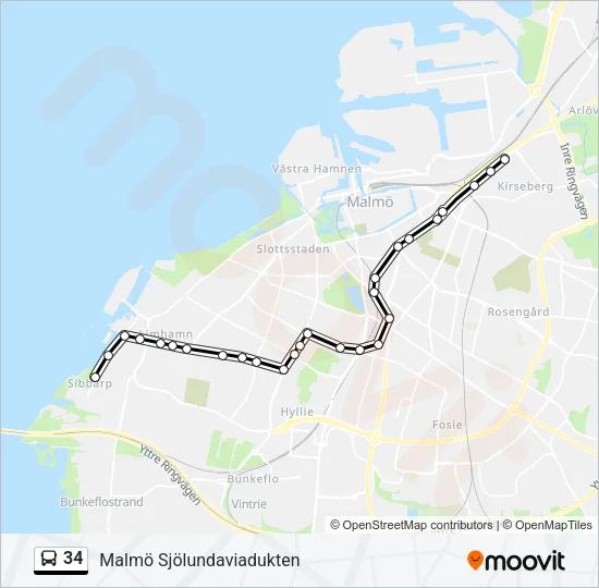 34 Bus Line Map