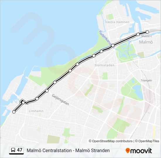 47 Bus Line Map