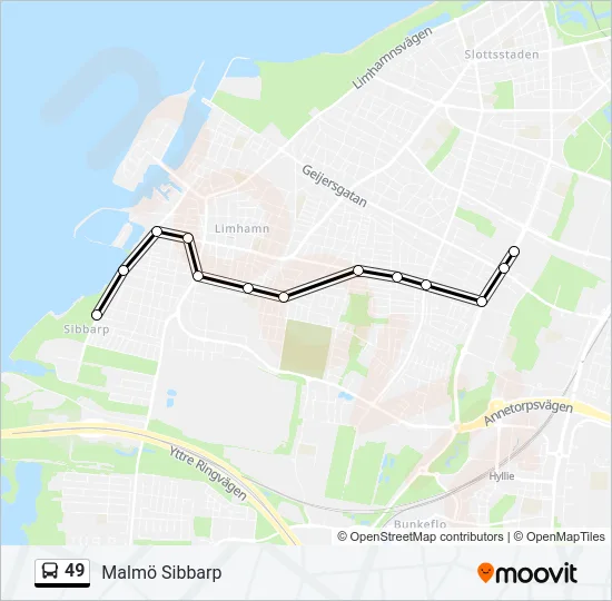 49 Bus Line Map