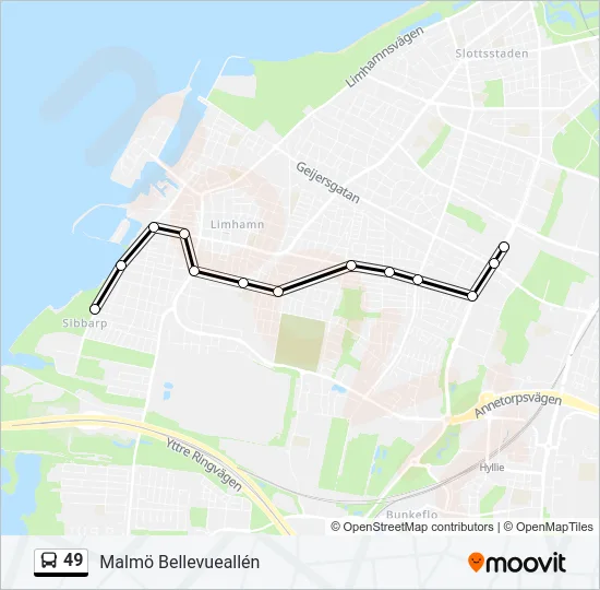 49 Bus Line Map