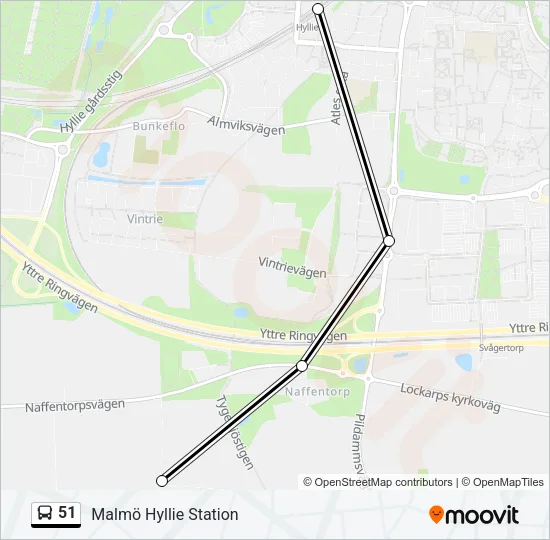 51 Bus Line Map