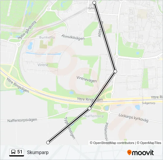51 Bus Line Map