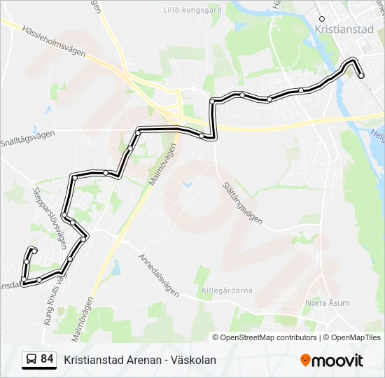84 Bus Line Map