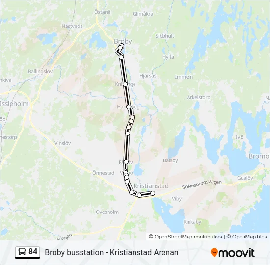 84 Bus Line Map