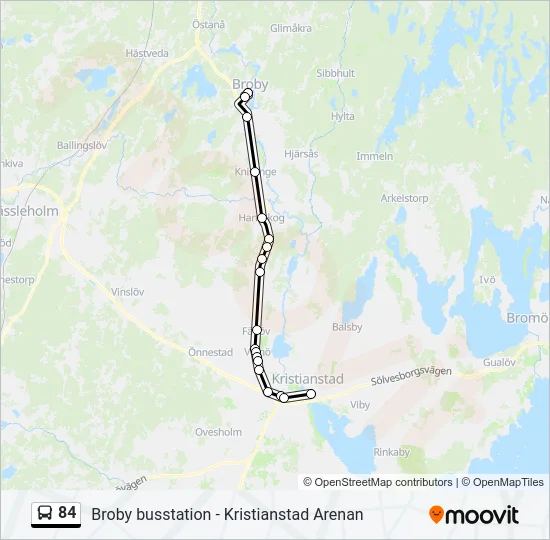 84 Bus Line Map