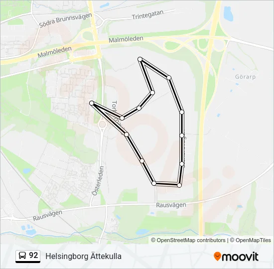 92 Bus Line Map