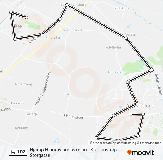 102 Bus Line Map