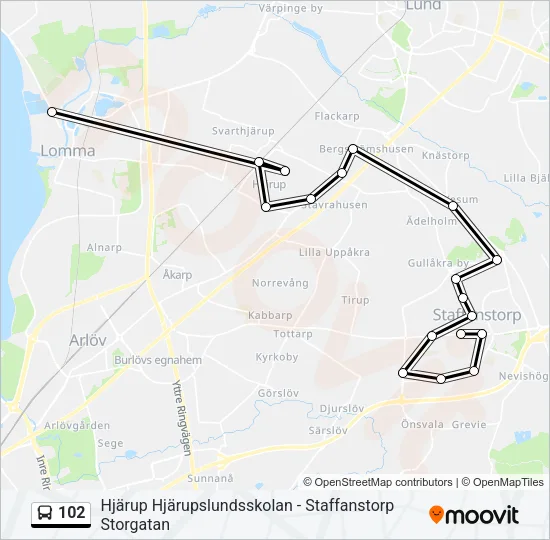 102 Bus Line Map