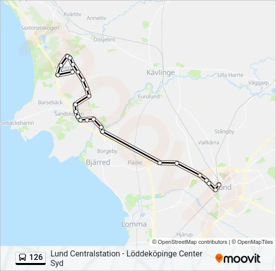 126 Bus Line Map