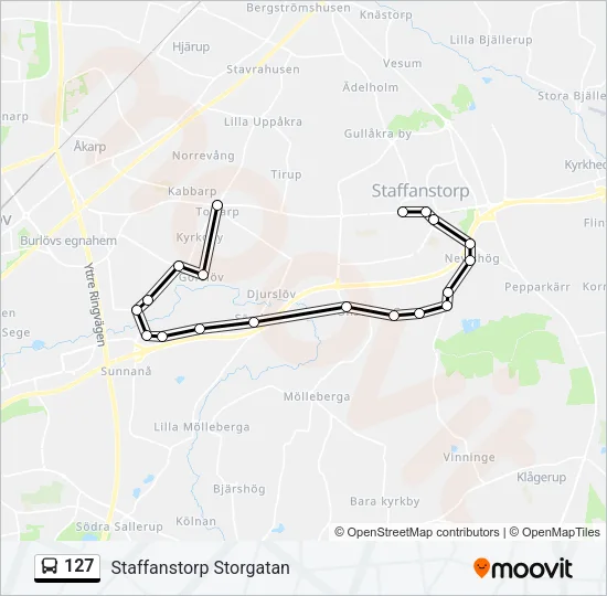 127 Bus Line Map