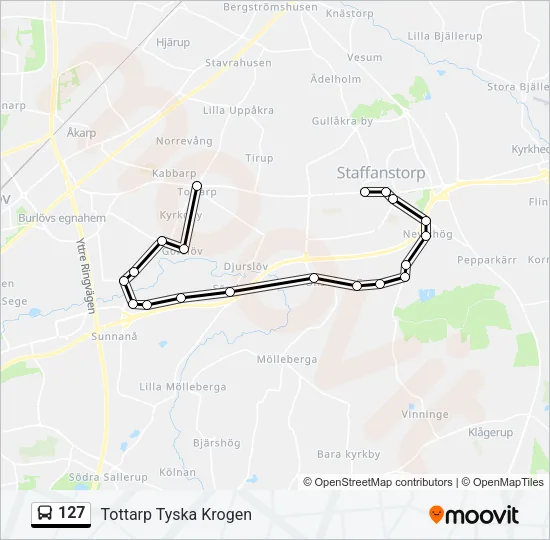 127 Bus Line Map