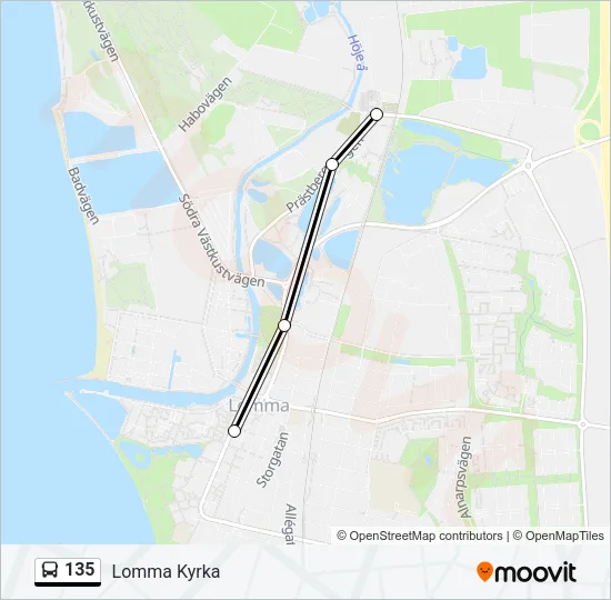 135 Bus Line Map