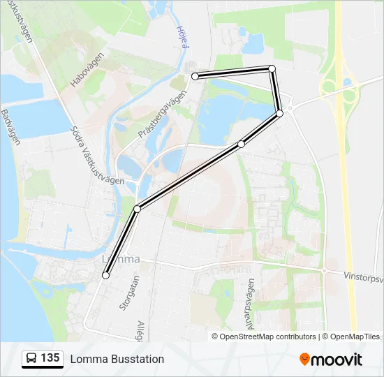 135 Bus Line Map