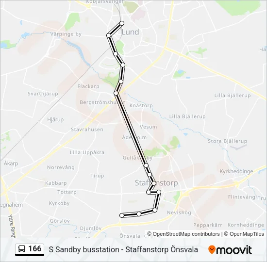 166 Bus Line Map