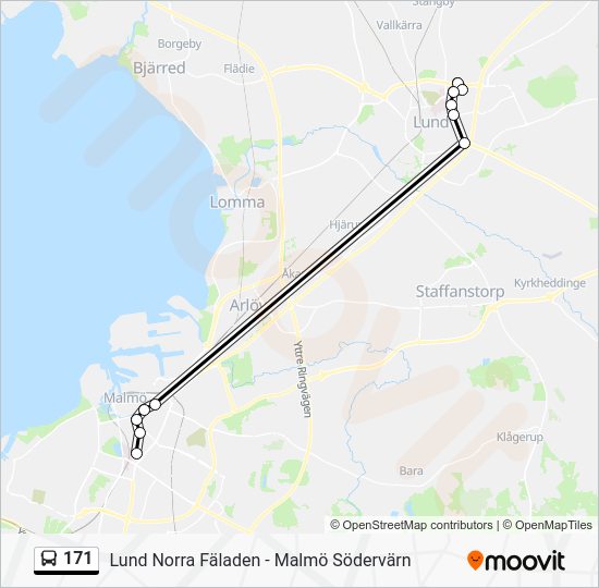 171 Route: Schedules, Stops &amp; Maps - Malmö Södervärn (Updated)