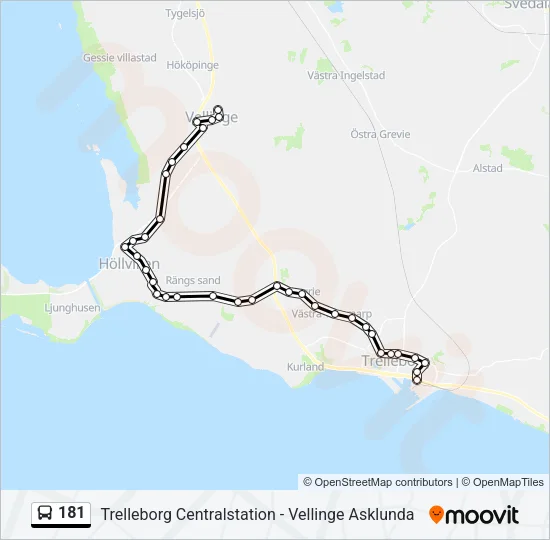 181 Bus Line Map
